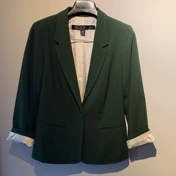 Kensie Women's Dark Green Single-Button Blazer Sz M - Picture 2 of 16